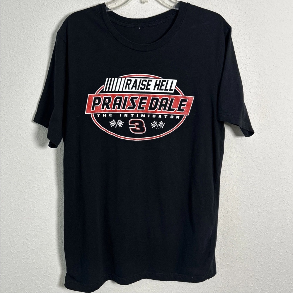 Magnolia Mill Women’s XL NASCAR Raise Hell Praise Dale Erndhardt T Shirt Black